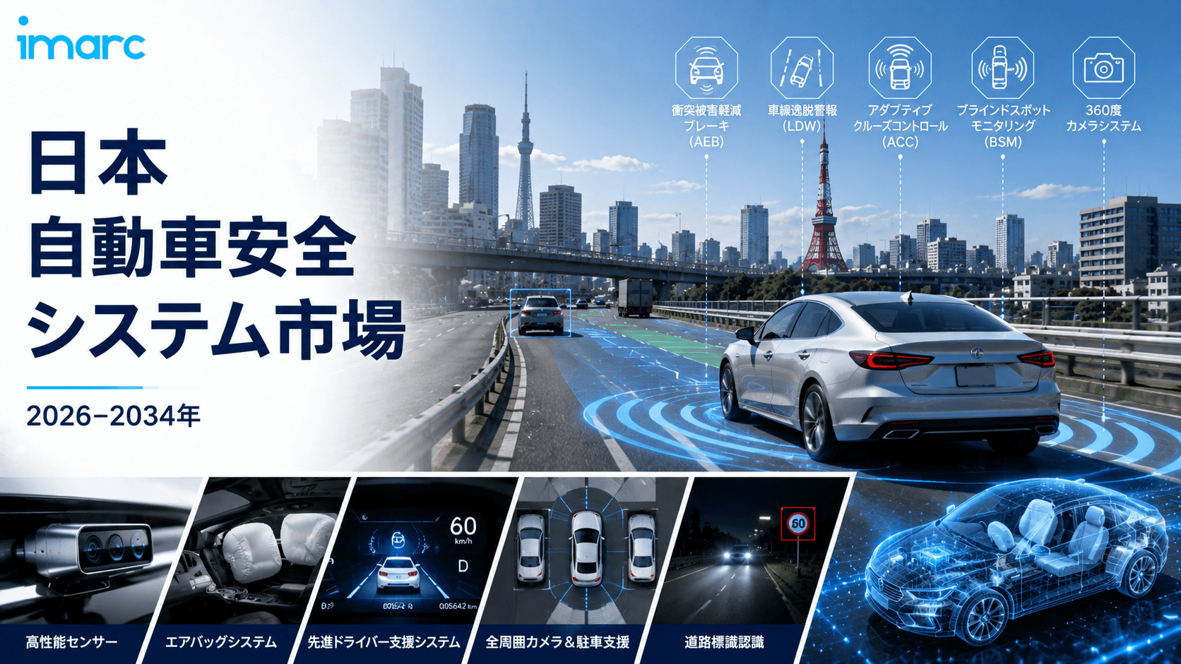 日本自動車安全システム市場動向 2034 | 12.78%のCAGRで3,465.2百万米ドルに達すると予測