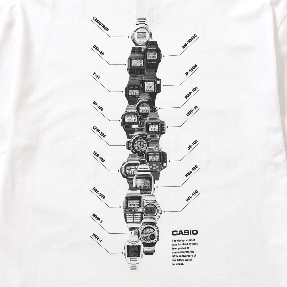 CASIO WATCH 16MODELs T-SHIRT 背面