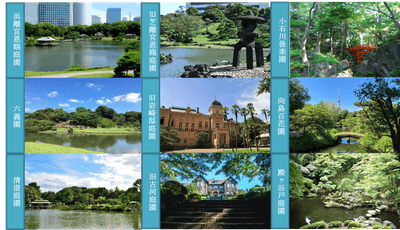 夏季の都立9庭園