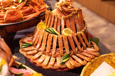 とろりと甘いカニ刺しももちろん食べ放題