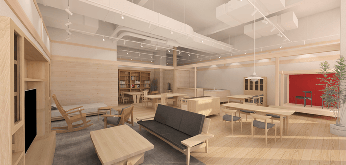 木の素材感を大切にしたぬくもりある店内(2)