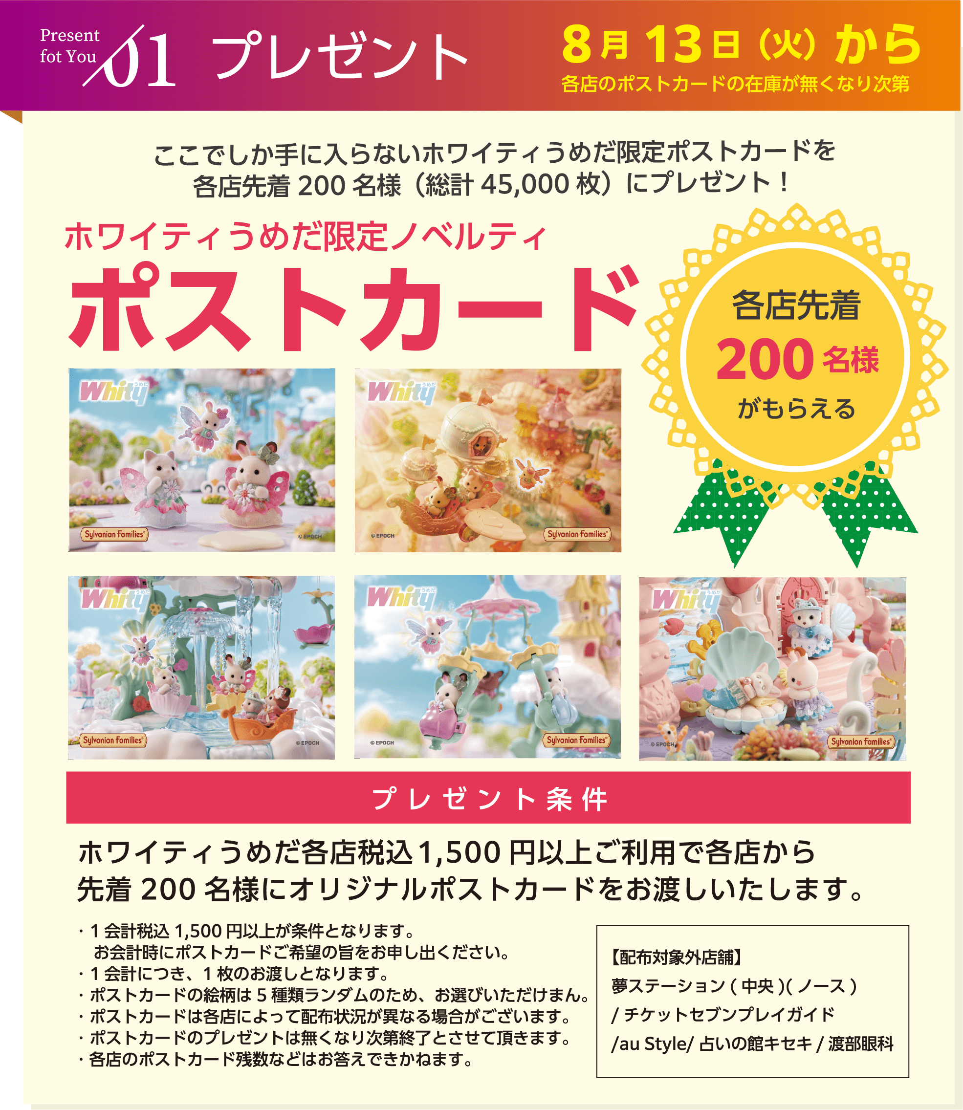 オリジナルポストカードプレゼントのご案内