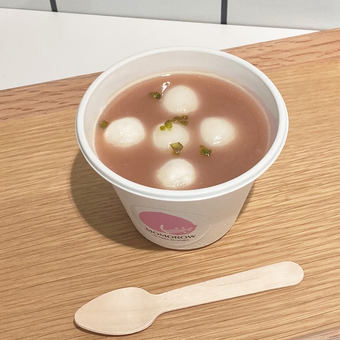 ▲桃の和風スイーツ「ももしるこ」(税込580円)