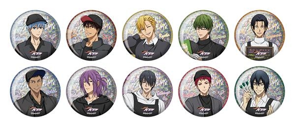 ・GiGO コラボカフェ 黒子のバスケ ホログラム缶バッジ~アメリカンダイナーver.~(全10種・ランダム)660円(税込)