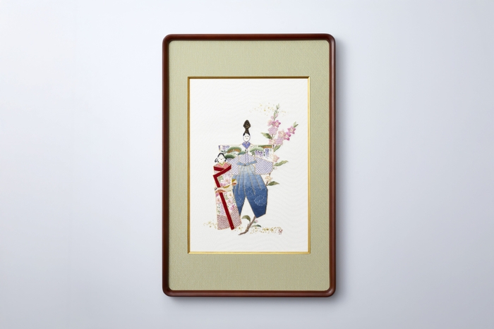 <江戸刺繍> 刺繍額「ひな」 275,000円(現品限り)