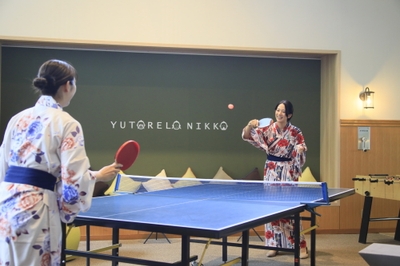 温泉には欠かせない卓球