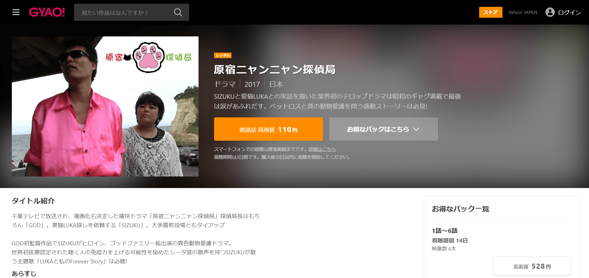 GODが監督、SIZUKUがヒロインのドラマ「原宿ニャンニャン探偵局」が「VideoMarket」「GYAO!ストア」等で一斉配信開始