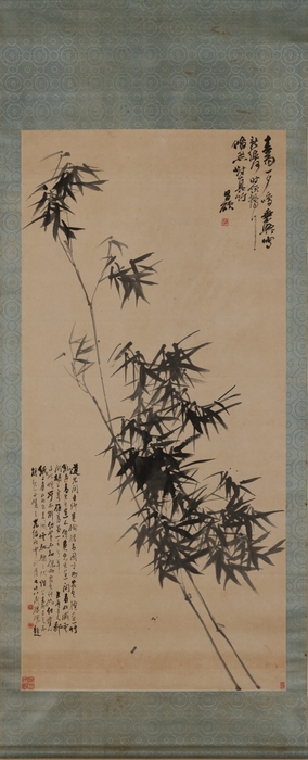 墨竹図軸 呉昌碩筆 清時代・19世紀 紙本墨画 高島菊次郎氏寄贈 東京国立博物館蔵