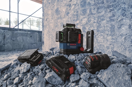 ボッシュから高機能レーザー墨出し器が新登場！2月3日発売　 フルライングリーンレーザーで地墨を支点に縦ラインが調整可能