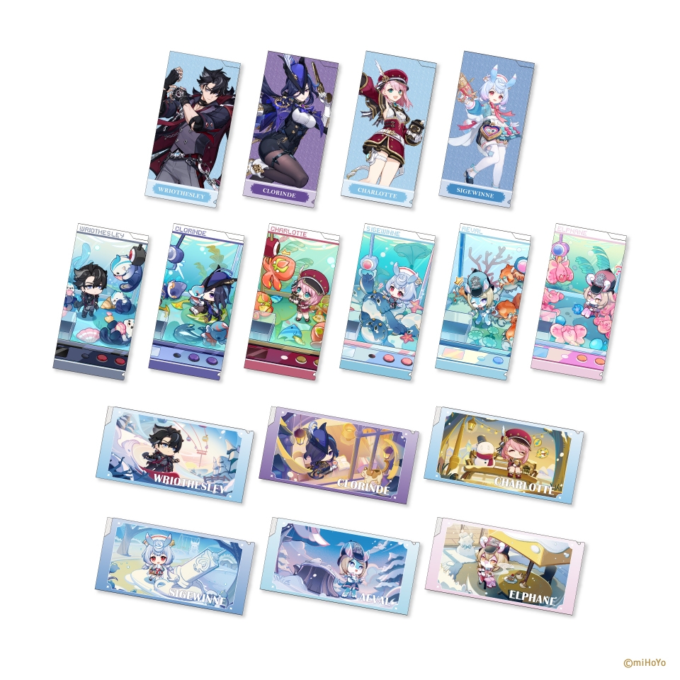 ▲前半:12/7(土)~1/10(金)原神 オリジナルチケットファイル(全16種)