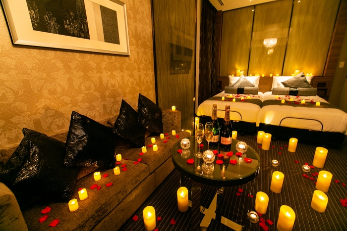 スイートルームで記念の宿泊