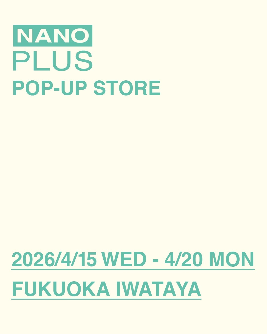 【手のひらサイズのバッグシリーズ「NANOPLUS」】4月16日(木)より岩田屋本店 本館7階大催事場 岩田屋定番コレクションPART2内 にて期間限定出店