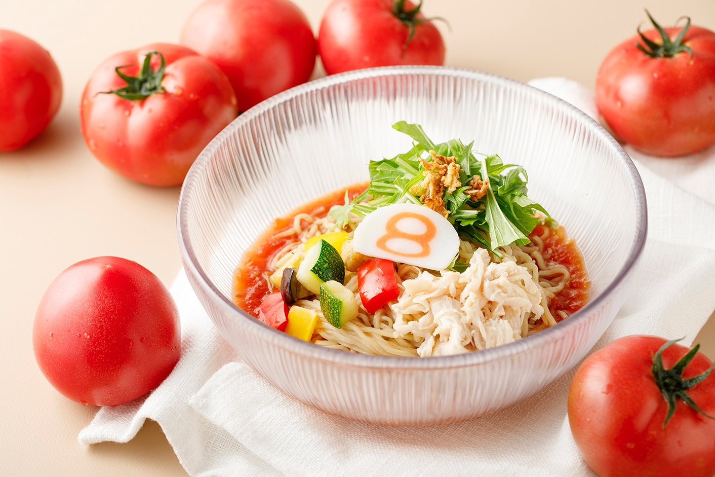 8番らーめん新商品「トマト冷めん」が7月10日(月)から期間限定で販売!