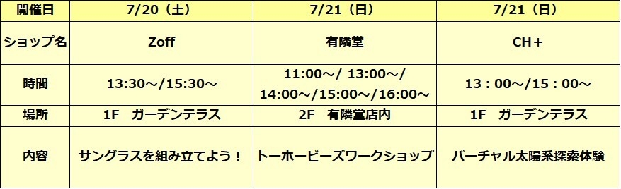 イベントスケジュール(1)