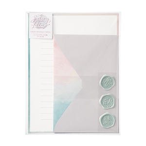 封筒・便箋・シーリングワックス風シールがセット