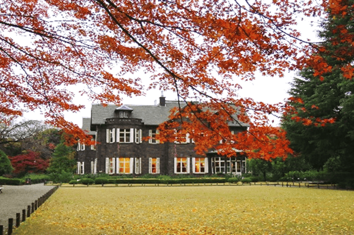 洋館と紅葉