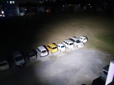 アステカスーパーライト160Wを4階から照射