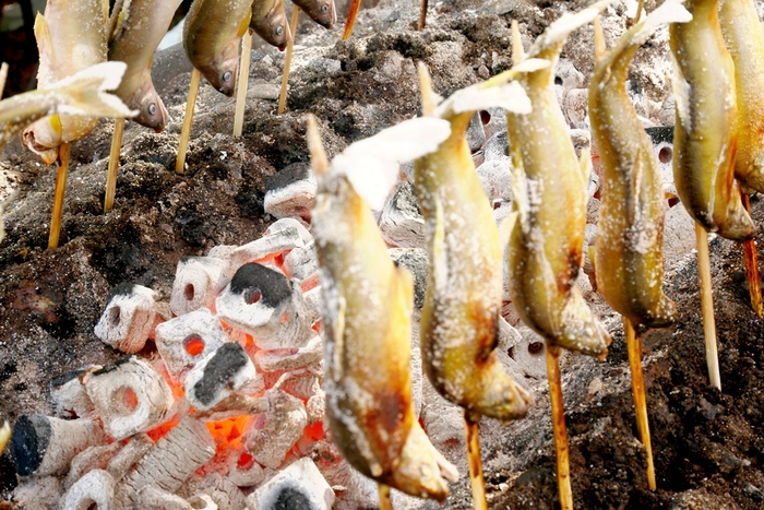 那珂川産天然鮎の塩焼き ¥700