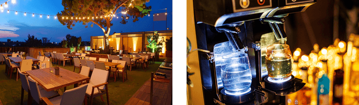 ゆったりとした空間とフリーフローのドリンク