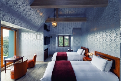 ▲「Auberge フレンチの森」で宿泊