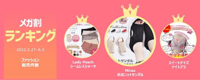 メガ割ランキング<ファッション>