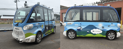 域内を走行する自動運転EVバス