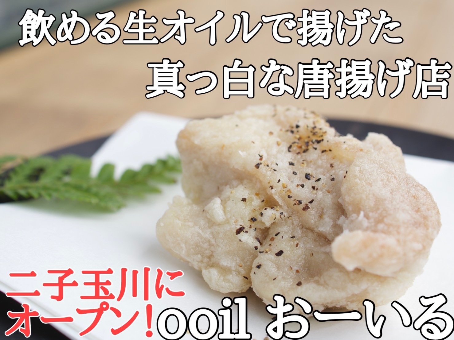 【飲める油で】【際立つ白さ】なまオイルとお塩にこだわった白いから揚げのお店「ooil/おーいる」が 二子玉川にオープン！