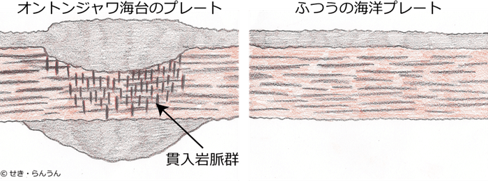 図1. 本研究でわかったオントンジャワ海台のプレートの模式図