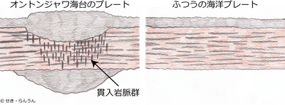 図1. 本研究でわかったオントンジャワ海台のプレートの模式図
