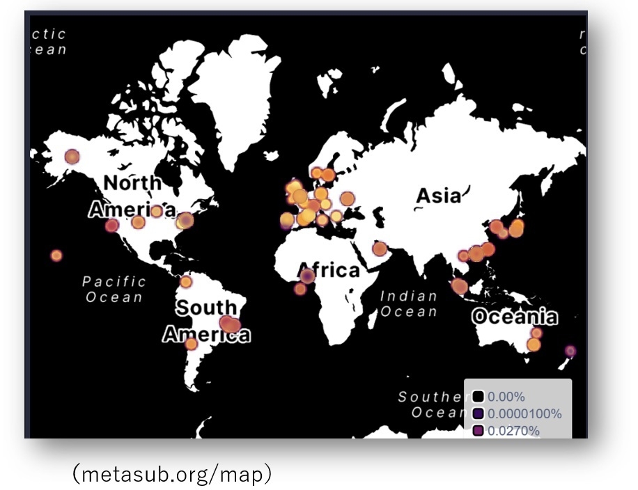世界都市の微生物マップ