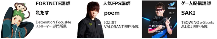 eスポーツコース講師陣
