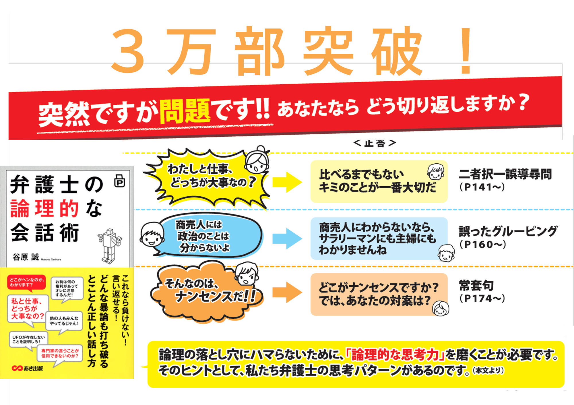 【“論破”ではなく、“論理で身を守る力”が求められる時代へ】3万部突破！　谷原 誠 著『ポケット版弁護士の論理的な会話術』