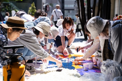 インフィオラータ制作風景