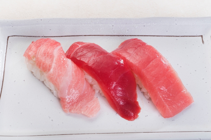 大とろ、赤身、中とろ