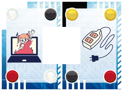 (例)イラストカード「二次元」「コード」を組み合わせて「二次元コード」を作る