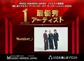 「推し活リクエスト・アーティスト・オブ・ザ・イヤー powered by USEN」 「Number_i」が4,000万件以上のファン投票で1位に決定！