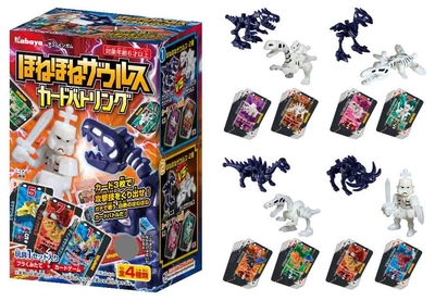 『ほねほねザウルス　カードバトリング』　（左：パッケージ、右：玩具画像）