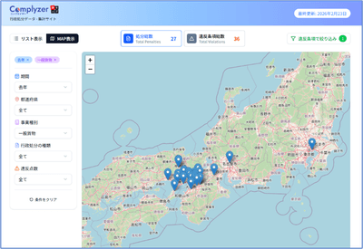 例：去年 × トラック × 点呼実施率50％以下の違反があった事業者