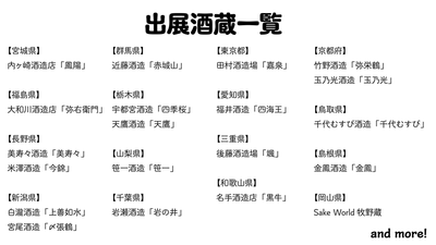 出展酒蔵一覧