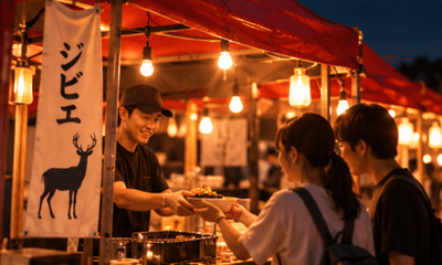 約12店舗の飲食店が並ぶ