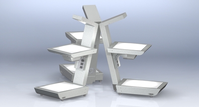 円卓上の背面合わせでアイランドのイメージ