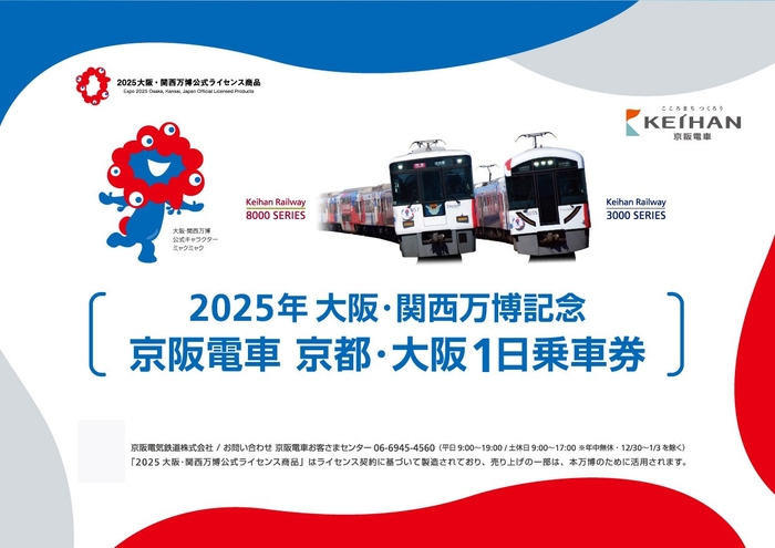大阪・関西万博チケット付き「京阪電車 京都・大阪1日乗車券」台紙