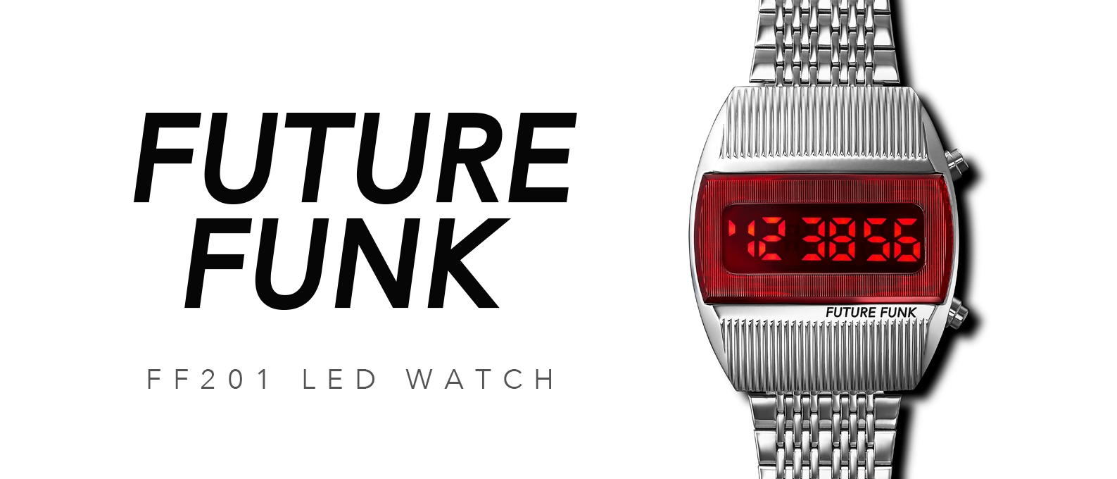 FUTURE FUNK LED デジタルウォッチ メッシュベルト 稼働品 FUTURE FUNK LED デジタルウォッチ メッシュベルト 稼働品