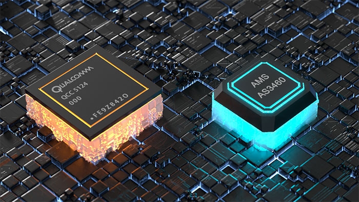 <世界初>Qualcommフラッグシップチップ「QCC5124」とams「AS3460」のデュアルチップ採用