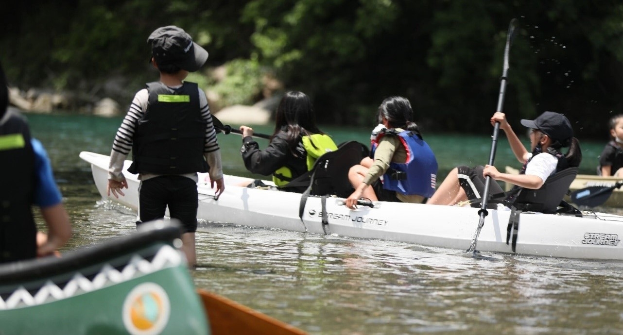 令和6年(2024年)5月にGo-Kuma-Kidsが主催したカヌー体験の様子