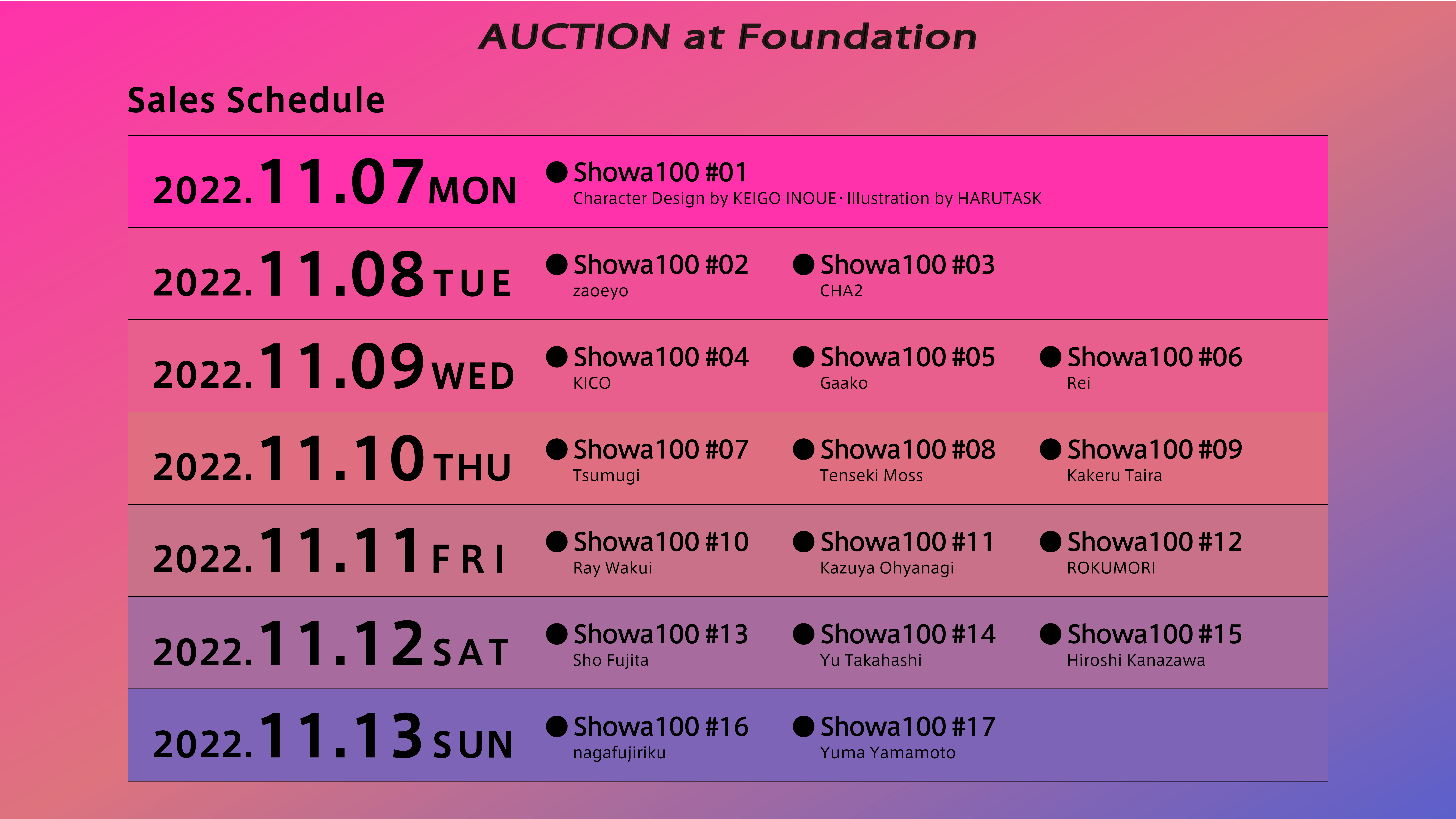 販売スケジュール