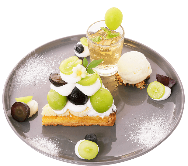 シャインマスカットのタルト(ドリンク付き)