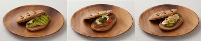 クラシックアボカド(左)、イタリアントマト(中央)、バナナココ(右) 各650円(税抜)