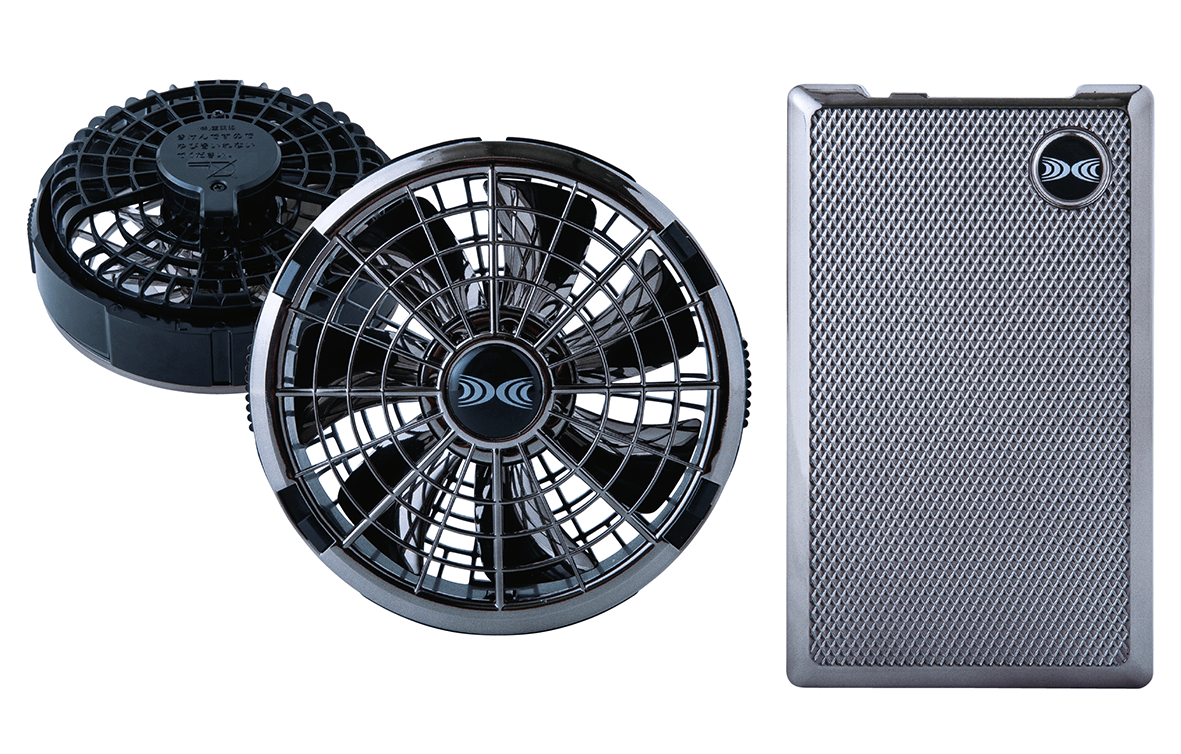 最大風量106リットル/秒のファン 最大電圧18Vのバッテリー