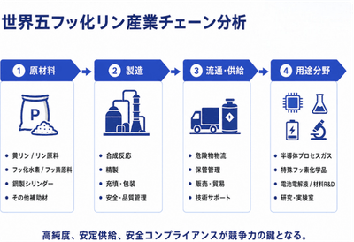 図.   五フッ化リン, 世界の産業チェーン分析